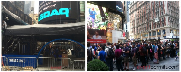 permitting product launch in times square