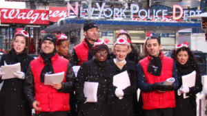Carolers in Times Square